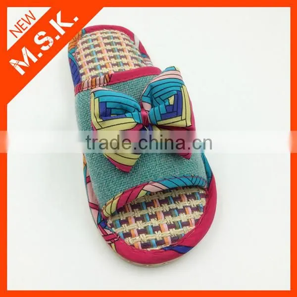 Breathable open toe bowknot lady slipper