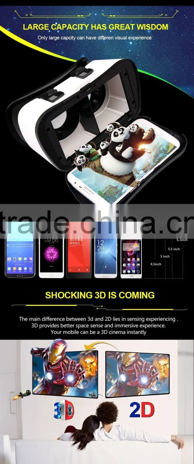 2016 new virtual reality 3D glasses phone 3D VR box