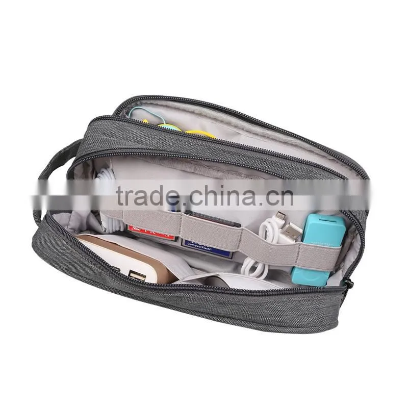 Universal Charger Carry Case / Electronics Accessories Travel Organizer Bag (Medium, Grey)