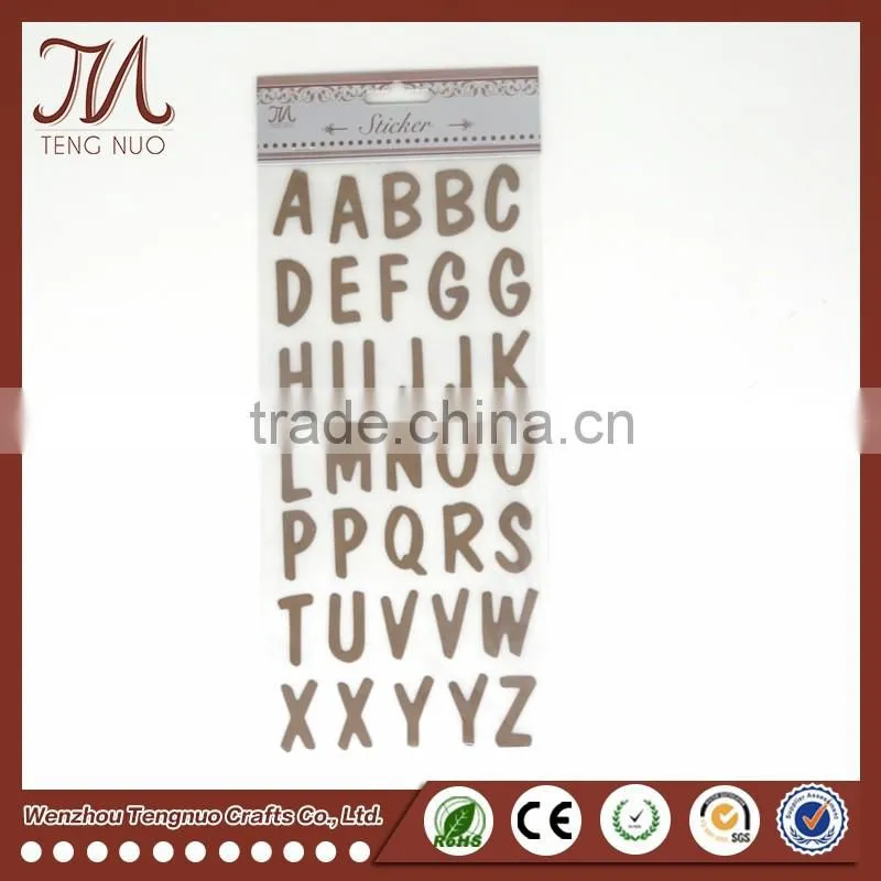 Custom DIY Cardboard Alphabet Sticker, Gold&Sliver Foil Stickers