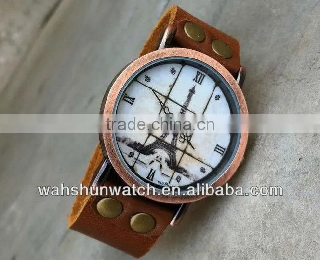popular punk wrap leather retro antique bronze watches