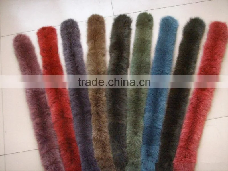 2015 warm real fox fur trims for swimwear