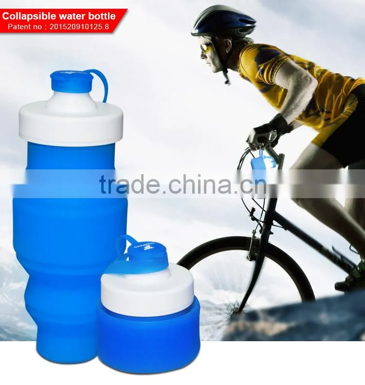 2016 Hot Sale 530ml Cheap Price Folding Silicone Water Bottle