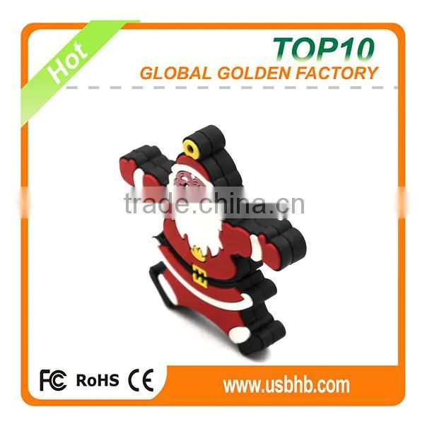 2015 Customized cheap Santa Claus pvc 8gb 16gb 32gb 64gb usb flash drive