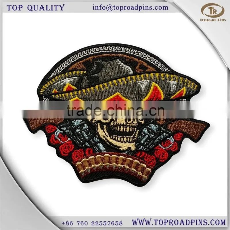 cheap custom fabric embroidery eagle patches with self-adhesive ( hot cut edge )