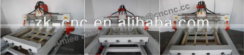 4 Spindles 4 Axis Wood CNC Router With Moving Table Original 4 Axis NcStudio Controlling 1300*130mm ZK-1313-4