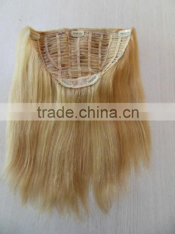 12 inch wholesale cheap straight blonde human hair half wigs