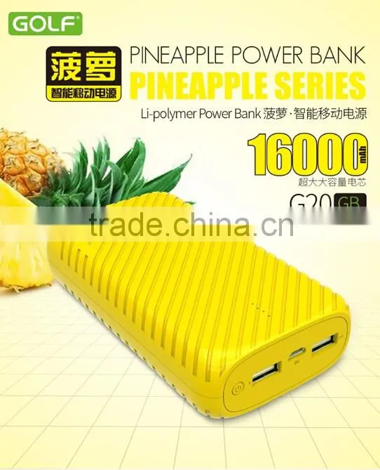 High capacity Li-polymer power bank, 16,000mAh, with pineapple grain, factory price