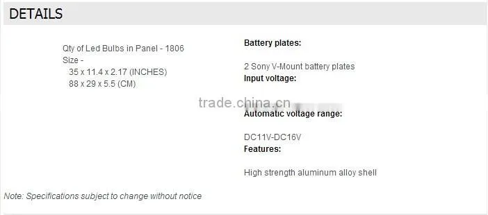 CAME-TV 1806B Bi-Color LED Studio Film Panel lights video lighting (2 Piece Set)