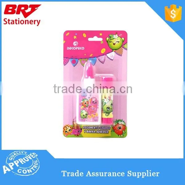promotional glue stick set with stationery scissors