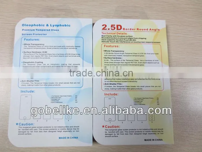 2014 New Arrival! For Samsung S5 Tempered Glass Screen Protector /Screen Guard