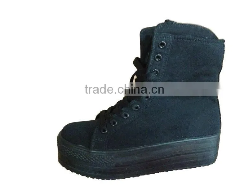 2016 lady fashion high top casual canvas shoes