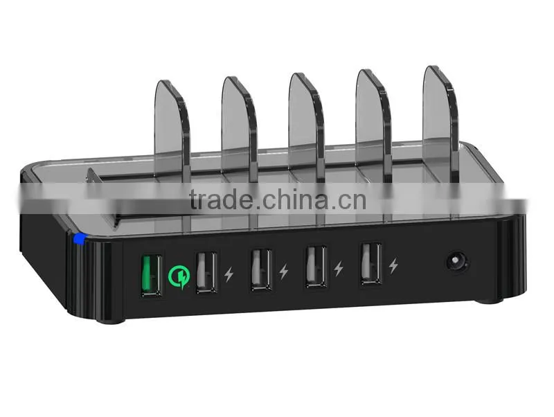 USB Chargering Station 0.5W Max Plastic ABS Multi 5 Port USB Charger For Mobile Phone