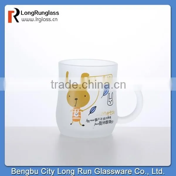 LongRun 2015 new product wholesale frosting glass mug custom sprinting