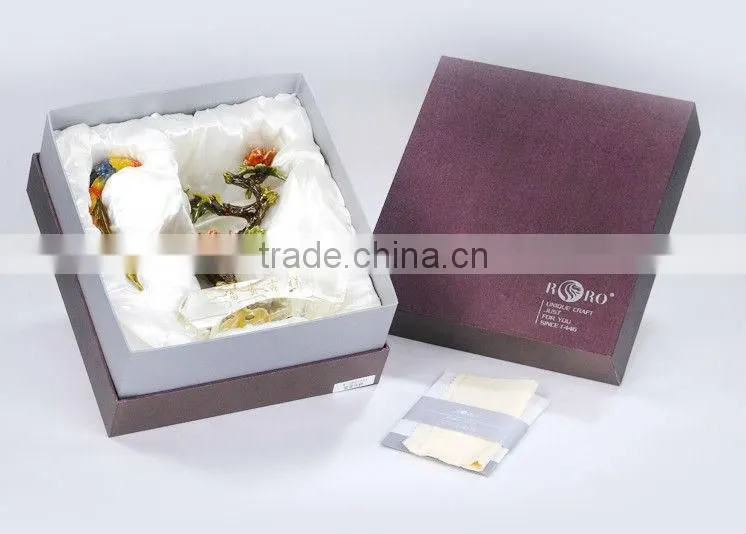 RORO Wealth and Auspice peony enamel pewter crystal decorative article for home decoration