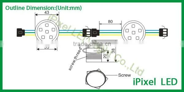 dc12v, 2.16w/pcs, 9leds/pcs 35mm led pixel light, work for led advertising billboard