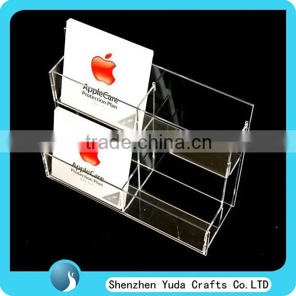 Alibaba Hot Clear FLeaflet Display with 3 Pocket Acrylic Brochure Holder Library Newspaper Stand