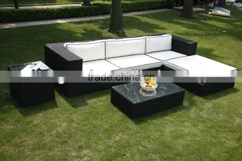 Modern 4 Piece Patio Wicher Sofa Rattan Sofa Couch Set 6422