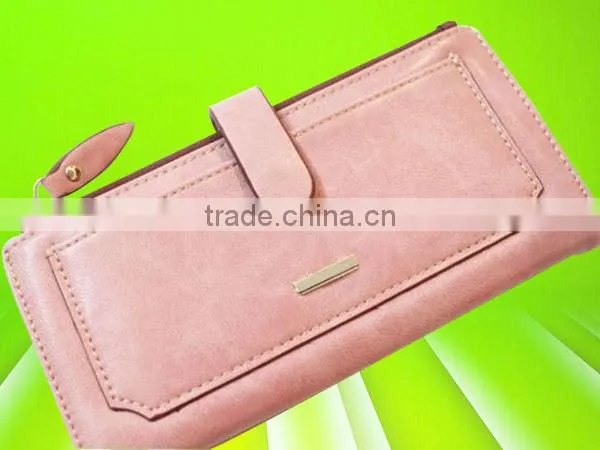 Luxury and fancy hand made ladies clutch leather purse made in China