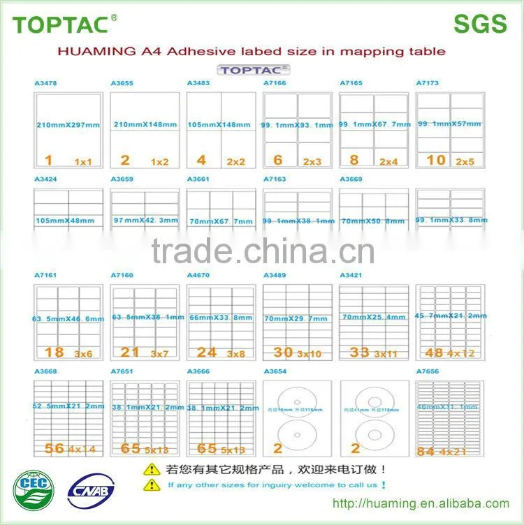 Wholesale Labels A4 Sticker Label