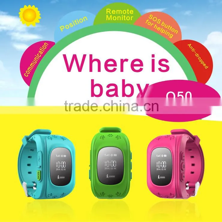 Q50 gps watch kids ,wrist watch gps tracking device for kids
