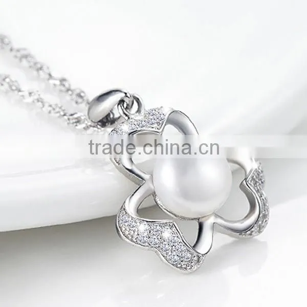 New Fashion Flowers Pendant 925 Sterling Silver Necklace