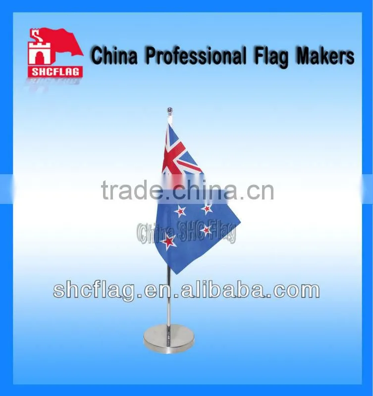 custom national table top flag with metal base and stick