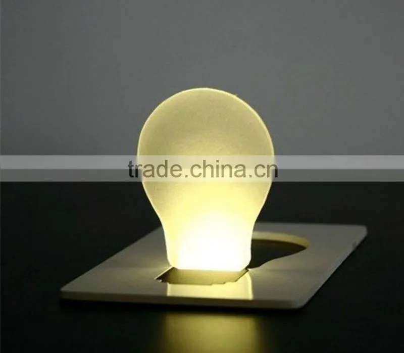 Perfect Promotion Gift Portable Pocket Bulb Shape LED Card Light Lamp