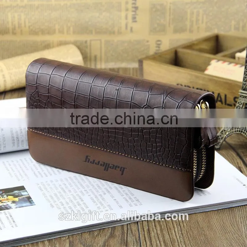 Professional wallet with mobile phone holder violet purse wallet alligator wallet