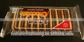 Multifunction food packing machine, dessert with a tray flow wrapping machine, cookies with a tray packing machinery