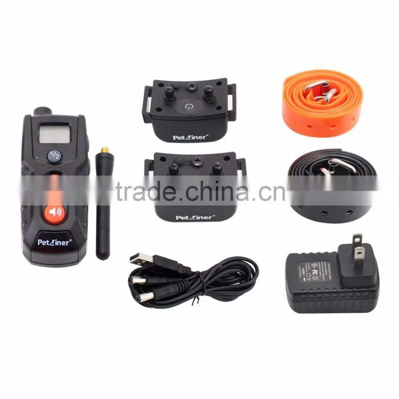 Petrainer PET916N-2 Rechargeable Beep Vibration Bark Training Collar