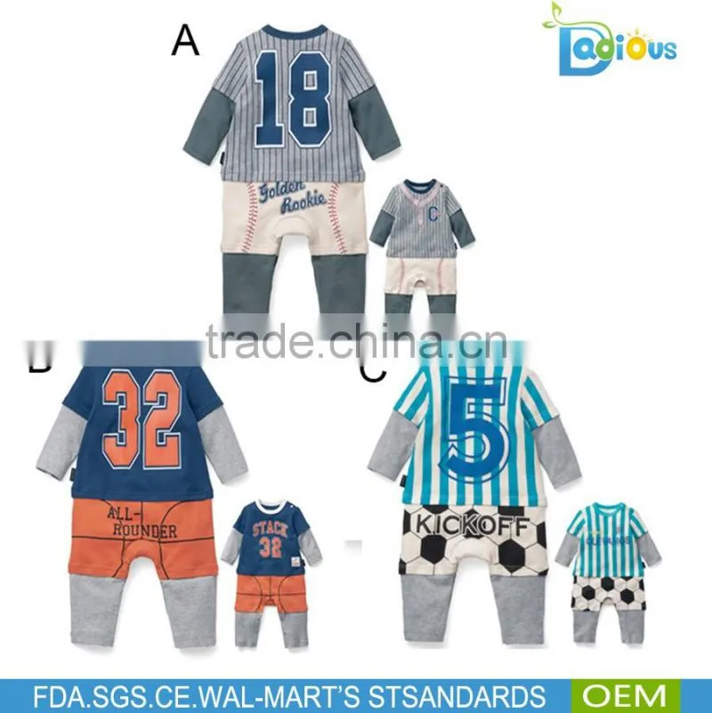 Wholesale long sleeve Football Pattern Newborn Baby Clothes From China Supplier