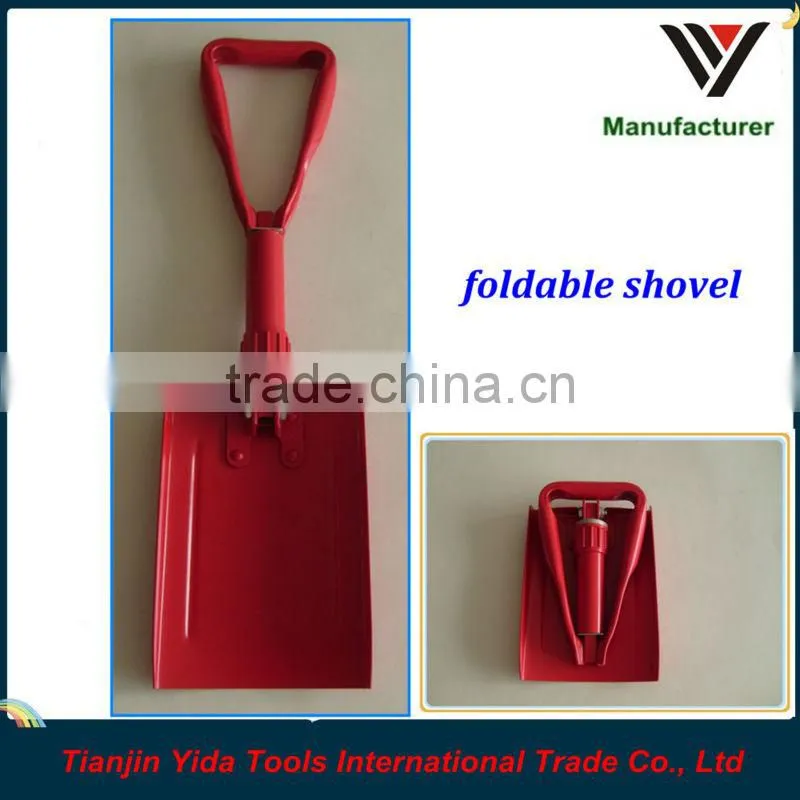 red steel foldable shovel