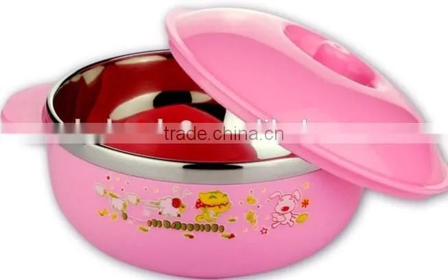 newest high quality staniless steel colorful two ear children bowl