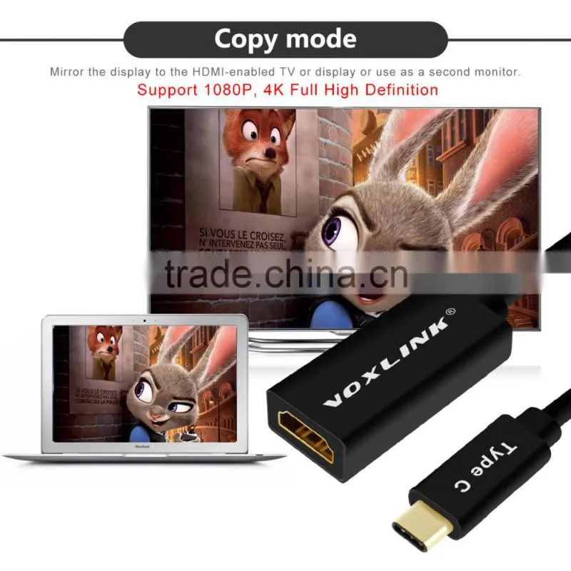 VOXLINK 1080p Gold plated USB 3.1 Type C Male to HDMI Female adapter Cable for macbook
