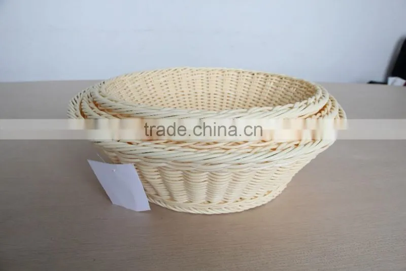 New design beautiful PP rattan bread basket set/3