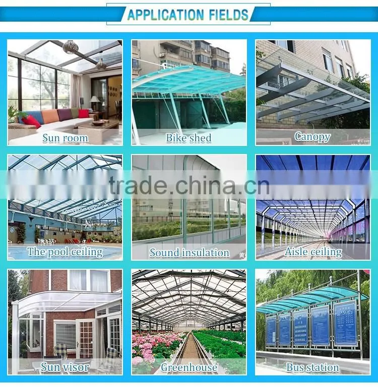 low weight u lock system pc panel flexible polycarbonate sheets