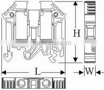TF-G Series Euro Type Din Rail Mounted Ground Earth Terminal Block