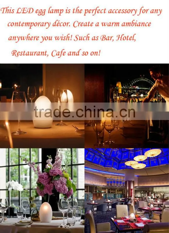 Multi color change egg shaped decorative table lamp for wedding restaurant
