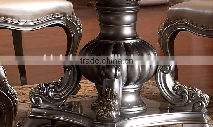 BISINI European Classic Dining Room Sets, Exquisite Carved Dining Table & Chairs Set, Round Dining Table and Chairs (BF01-ML017)