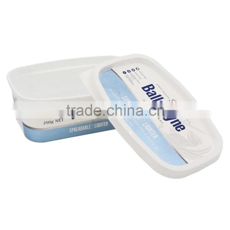 Customized Logo Design PP Plastic Box for Butter,Butter Pecan Box Cake Recipe.