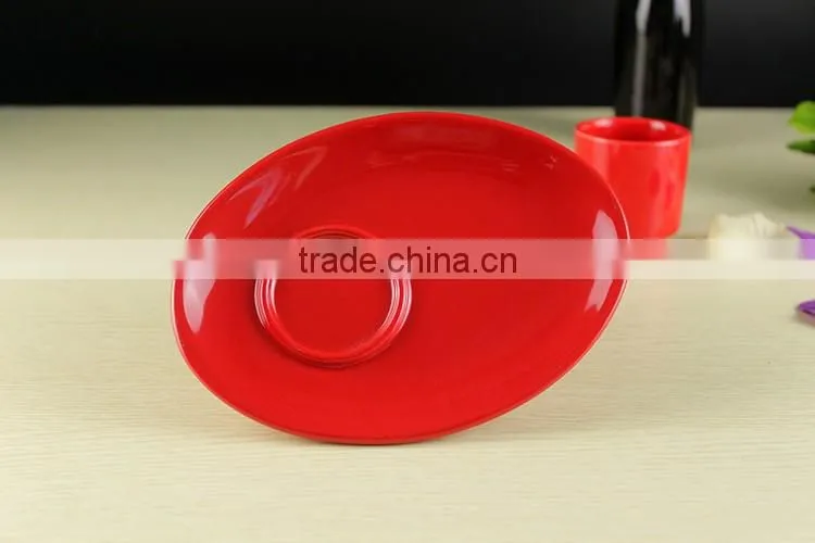 2017 chinese suppliers novelty design ceramic red cup and saucer