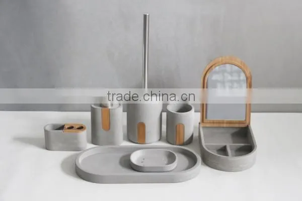 Sqaure Blue High Polished Terrazzo Bathroom accessory sets With Concrete Material
