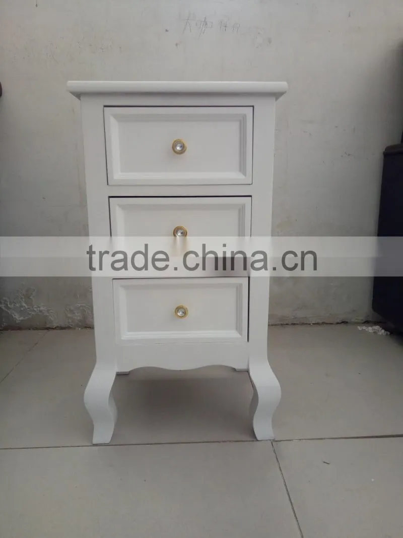 UEnjoy Shabby Chic Pair of Bedside Table Unit Wooden Cabinet 2 Drawers Nightstand Bedroom