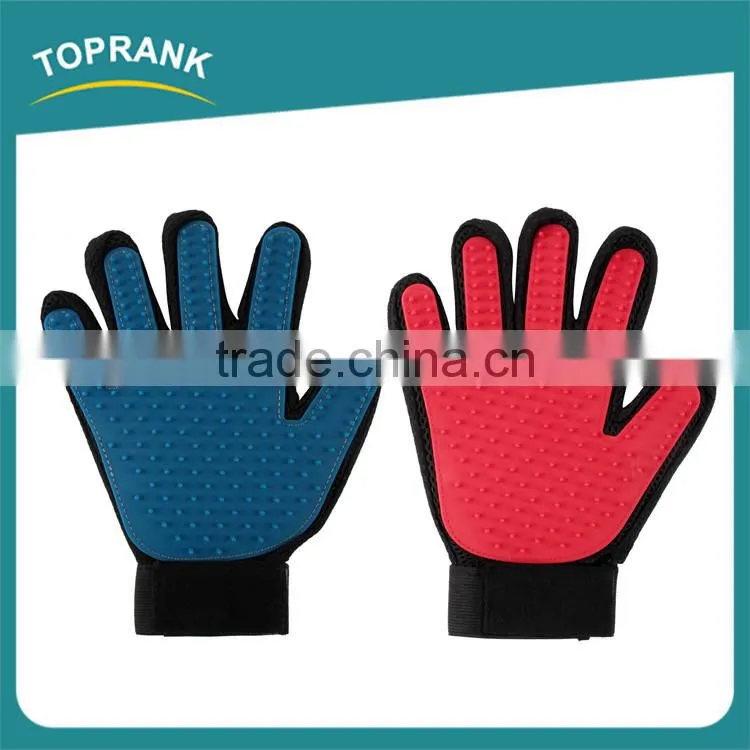 Custom color dog bath cleaning grooming glove brush silicone pet gloves