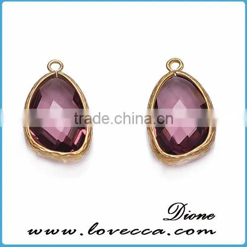 Glass material high quality initial pendant necklace Mother birthstone necklace