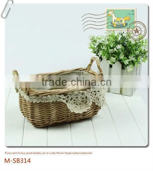 gift willow basket with handle cheap wicker basket