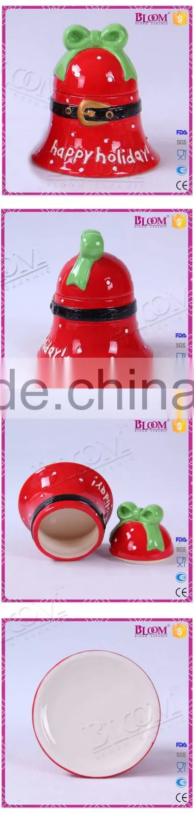 high quality colorful small ceramic christmas bell