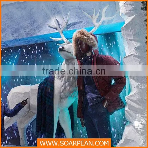 Foamed life size elk statue shop window decoration