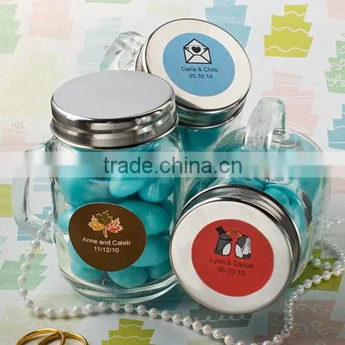 wholesale candy glass storage bottle with metal lid